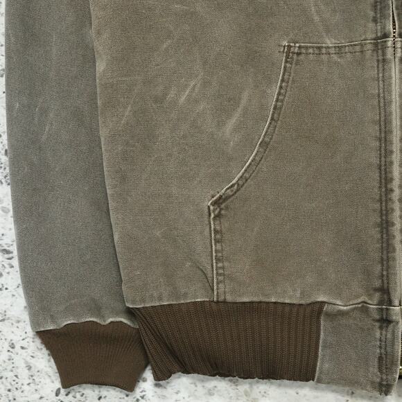 Vintage Carhartt J130 CHT Chestnut Faded Brown Hooded Jacket Size Medium - Picture 6 of 16